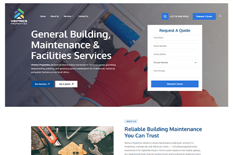 Vintrics Properties website built by Cennova Digital
